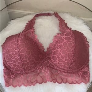 Push-up Mauve halter neck bralette